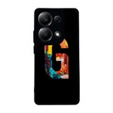 BG AKSESUAR Xiaomi Redmi Note 13 Pro 4G ile Uyumlu Mat Siyah Kılıf, Yumuşak Silikon, Koruyucu, Şok Emici, Harfler Tasarım
