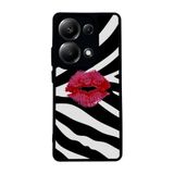 BG AKSESUAR Xiaomi Redmi Note 13 Pro 4G ile Uyumlu Mat Siyah Kılıf, Yumuşak Silikon, Koruyucu, Şok Emici, Pastel Leopar Desen