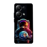 BG AKSESUAR Xiaomi Redmi Note 13 Pro 4G ile Uyumlu Mat Siyah Kılıf, Yumuşak Silikon, Koruyucu, Şok Emici, Uzay Tasarımı