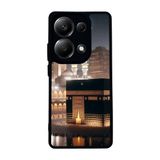 BG AKSESUAR Xiaomi Redmi Note 13 Pro 4G ile Uyumlu Mat Siyah Kılıf, Yumuşak Silikon, Mekke Kabe Baskılı, Koruyucu, Şok Emici