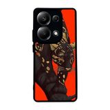 BG AKSESUAR Xiaomi Redmi Note 13 Pro 4G ile Uyumlu Pastel Leopar Desenli Mat Siyah Kılıf, Yumuşak Silikon, Şok Emici Koruyucu Kapak
