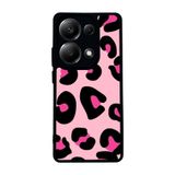 BG AKSESUAR Xiaomi Redmi Note 13 Pro 4G ile Uyumlu Pastel Leopar Desenli Mat Siyah Silikon Kılıf, Şok Emici Koruyucu Kapak