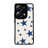 BG AKSESUAR Xiaomi Redmi Note 13 Pro 4G ile Uyumlu Yıldız Desenli Kılıf, Mat Siyah, Yumuşak Silikon, Koruyucu, Şok Emici