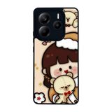 BG AKSESUAR Xiaomi Redmi Note 14 4G ile Uyumlu Baskılı, Mat Siyah, Yumuşak Silikon, Şok Emici, Oyuncak Ayıcık Tasarımı Koruyucu Kılıf