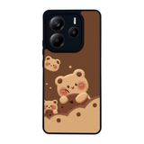BG AKSESUAR Xiaomi Redmi Note 14 4G ile Uyumlu Oyuncak Ayıcık Tasarımı, Mat Siyah, Yumuşak Silikon, Şok Emici Koruyucu Kılıf