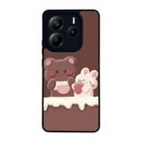 BG AKSESUAR Xiaomi Redmi Note 14 4G ile Uyumlu Oyuncak Ayıcık Tasarımlı, Mat Siyah, Yumuşak Silikon, Şok Emici Koruyucu Kılıf