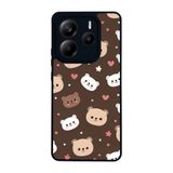 BG AKSESUAR Xiaomi Redmi Note 14 5G ile Uyumlu Baskılı, Mat Siyah, Yumuşak Silikon, Şok Emici, Oyuncak Ayıcık Tasarımı Kapak Kılıf