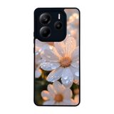 BG AKSESUAR Xiaomi Redmi Note 14 5G ile Uyumlu Kılıf, Çiçek Deseni, Mat Siyah, Yumuşak Silikon, Koruyucu, Şok Emici