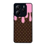 BG AKSESUAR Xiaomi Redmi Note 14 5G ile Uyumlu Kılıf, LouisVuitton Deseni, Mat Siyah, Yumuşak Silikon, Koruyucu, Şok Emici