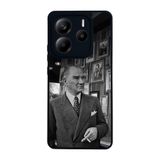 BG AKSESUAR Xiaomi Redmi Note 14 5G ile Uyumlu Kılıf, Mustafa Kemal Atatürk Baskılı, Mat Siyah, Yumuşak Silikon, Şok Emici