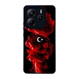 BG AKSESUAR Xiaomi Redmi Note 14 5G ile Uyumlu Kılıf, Türk Bayrağı Baskılı, Mat Siyah, Yumuşak Silikon, Şok Emici