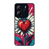 BG AKSESUAR Xiaomi Redmi Note 14 5G ile Uyumlu Kılıf, Yumuşak Silikon, Çiçek Deseni, Siyah