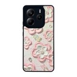 BG AKSESUAR Xiaomi Redmi Note 14 5G ile Uyumlu Kılıf, Yumuşak Silikon, Koruyucu, Şok Emici, Çiçek Desen, Pembe