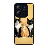 BG AKSESUAR Xiaomi Redmi Note 14 5G ile Uyumlu Kılıf, Yumuşak Silikon, Koruyucu, Şok Emici, Kedi Baskılı, Siyah