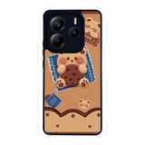 BG AKSESUAR Xiaomi Redmi Note 14 5G ile Uyumlu Oyuncak Ayıcık Tasarımı, Mat Siyah, Yumuşak Silikon, Şok Emici Koruyucu Kılıf