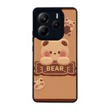 BG AKSESUAR Xiaomi Redmi Note 14 5G ile Uyumlu Oyuncak Ayıcık Tasarımlı, Mat Siyah, Yumuşak Silikon, Şok Emici Koruyucu Kılıf