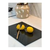 B&G GLASS Temperli Cam Kesme & Sunum Tahtası Füme Siyah 30x40 cm 4mm Kaymaz Ayaklı