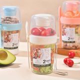BG Signature 2 Katmanlı Bpa Içermeyen Salata ve Atıştırmalık Kabı - Sos Hazneli, Taşıma Ipli ve Kaşık/çatal Setli - Beyaz