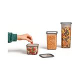 Bg Store 12'li 1300ML. Sızdırmaz Vakumlu Kapaklı Kare Erzak Saklama Kabı. 1300ML Kare Erzak Saklama Kabı Antrasit 772