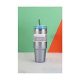 Bg Store 304 L Çelik Mavi Işıltılı 890 ml Pipetli Soğuk Sıcak El Termos CIN940MV - 230 ml