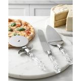 Bg Store 3lü Görünümlü Saplı Çelik Servis Seti Pizza Kesici Kek Bıçağı Pasta Spatulası - 0,5 x 7 cm
