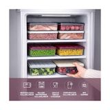 Bg Store 4 Adet 1 Lt. Nora Organizer Buzdolabı Buzluk Düzenleyici Saklama Kabı-Mürdüm