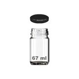 Bg Store 67 ml Şeffaf Shot Kavanoz 67 cc Konserve Metal Siyah Kapaklı Cam Kavanoz 6 Adet