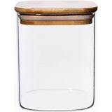 Bg Store 900ML Sızdırmaz Vakumlu Bambu Kapaklı Borosilikat Cam Kavanoz – Hava Geçirmez & Dayanıklı Gıda Saklama Kabı (10CM x 13CM)
