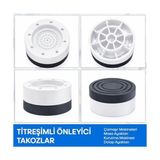 Bg Store Beyaz Eşya Ayağı Çamaşır Makinesi Mobilya Titreşim Önleyici Kaydırmaz Yükseltici 4 Lü Beyaz (3.5 Cm)