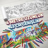 Bg Store Boyama Kağıdı Rulo 4 Metre Dev Boy Unicorn ve Prenses 45 cm - 01-Siyah