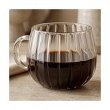 Bg Store Çizgili Borosilikat Cam Bardak, 350 ml Geniş Kapasite, Isıya Dayanıklı Yapı, Bulaşık Makinesinde Yıkanabilir, Ev Ofis Restoran Için Kullanıma Uygun Kulplu Kahve Espresso Latte Sunum Bardağı - 0 - Siyah