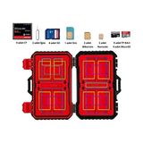 Bg Store Gorilla Case 24 Slot Çoklu Hafıza Kartı ve Micro Sd Kart Taşıma Çantası Micro Sd Kart Kutusu (Kırmızı)