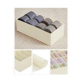 Bg Store Iç Giyim Saklama Kutuları, Çekmece Organizatörü, Dolap Organizeri, Katlanabilir, Sütyen, Iç Çamaşırı, Çorap, Kravat Için Katlanır Kutu, Kumaş Kutu 4'lü Set Bej RUS04M