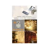 Bg Store LED Işık 5 Metre Sarı Işık Kornişe Takılabilir Aydınlatma – USB Girişli, Bakır Telli, 10 Halkalı Tasarım, Perde Asma Aparatlı ve Uzaktan Kumandalı Dekoratif Işık Zinciri