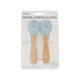 Bg Store Mama Kaşığı + Çatal - Mineral Blue - 01P-Pembe
