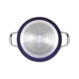 Bg Store Master Titanium 24CM Sığ Tencere, Çelik Kulp, Özel Çerçeveli Cam Kapak Metalik Mavi