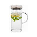 Bg Store Metal Kapaklı Cam Sürahi – 1200 ml Isıya Dayanıklı Şeffaf Cam, Ergonomik Kulplu, Soğuk ve Sıcak Içecekler Için Şık Tasarım - --