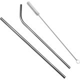 Bg Store Metal Pipet Seti, Paslanmaz Çelik, Temizleme Fırçası Dahil, 2 Adet - 0 - Siyah