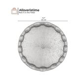Bg Store Osmanlı Motifli Metal Servis Tepsisi – 34,5 cm (13.6 Inç) – Kahve ve Çay Sunum Tepsisi – 5 Renk Seçeneği (Gümüş Rengi)