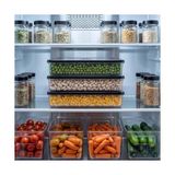 Bg Store Unıque Me Fresh Box Premium Saklama Kutusu, Buzdolabı Deepfreeze Difriz Saklama Kabı, Gıda Saklama Kabı, Istiflenebilir , 1800ML, 25.5X17X4.6 cm (3 Adet)