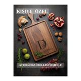 BG WOOD Kişiye Özel Masif Ceviz Sunum Tahtası – Doğal Ahşap Peynir ve Servis Tepsisi Hediye