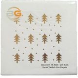 Bg Yılbaşı Altın Yaldızlı 16 Adet Peçete 16X16 cm - Beyaz