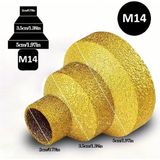 Bga M10 - M14 Girişli 3 Kademeli Mermer Fayans Granit Delme Matkap Avuç Içi Taşlama Ucu Dişli Elmas Başlığı - M14 Düz Kademeli
