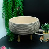 BGG Damla Model Aranjmanlık Büyük Boy Beton Saksı - Bej