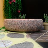 BGG Papatya Motifli Oval Beton Saksı | Daisy Patterned Oval Conc... - Pembe