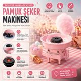 BGG Tech Ev Tipi Pamuk Şeker Makinesi Elektrikli Pratik Şeker Pamuğu Yapma Makinesi - Pembe