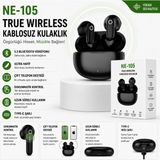 BGG Tech NE-105 Kablosuz Bluetooth Kulaklık Hd Ses ve Extra Bass Özellikli Universal Kablosuz Kulaklık Tüm Akıllı Telefonlara Uyumlu - Siyah