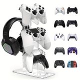 BGGCHEECA LO-L Oyun Denetleyici Tutucu Kulaklık Standı 3 Katmanlı Denetleyici Tutucu ve Kulaklık Standı PS4 PS5 Xbox ONE Switch ile Uyumlu, Denetleyici Standı Oyun Aksesuarları. (Şeffaf)