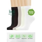 Bgk 5 Çift Bambu Kadın Soket Çorap (Dikişsiz) Premium - 36 - 41 - Çok Renkli