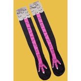 Bgk Tekli Unisex Tavuk Ayağı Desenli Dizaltı Çorap - 36 - 41